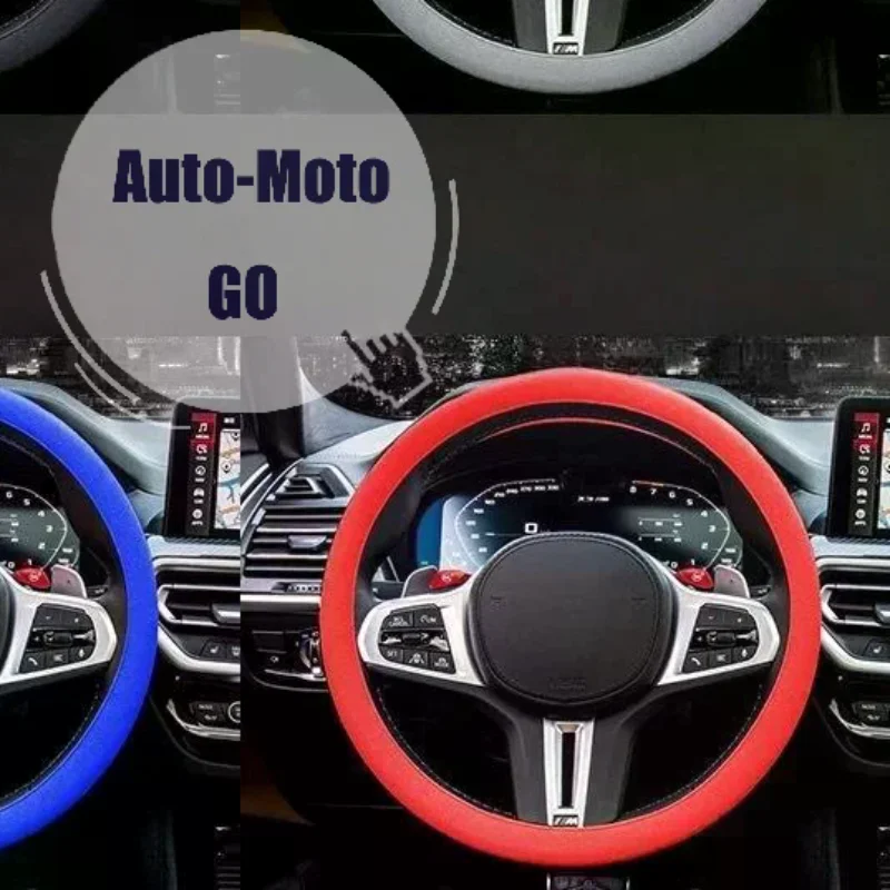 Silicone Steering Wheel Cover Frost Resistant 38cm Universal Car Steering Protector Non-Slip for Cold Weather Winter Driving Us