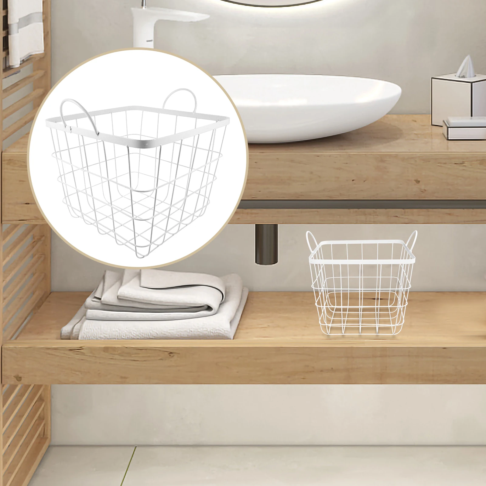 

Vintage Style Iron Metal Storage Baskets Organizer For Cosmetics Clothes Food Sundries Farmhouse Home Decor