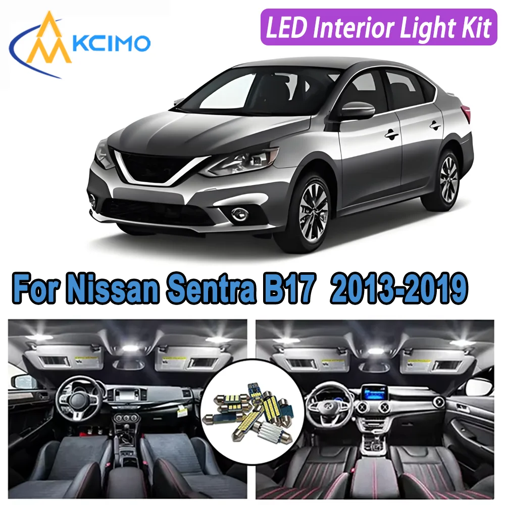 

For Nissan Sentra B17 2013 2014 2015 2016 2017 2018 2019 Premium Bright LED Interior Dome Map Trunk Light Kit New Car Led Lamps