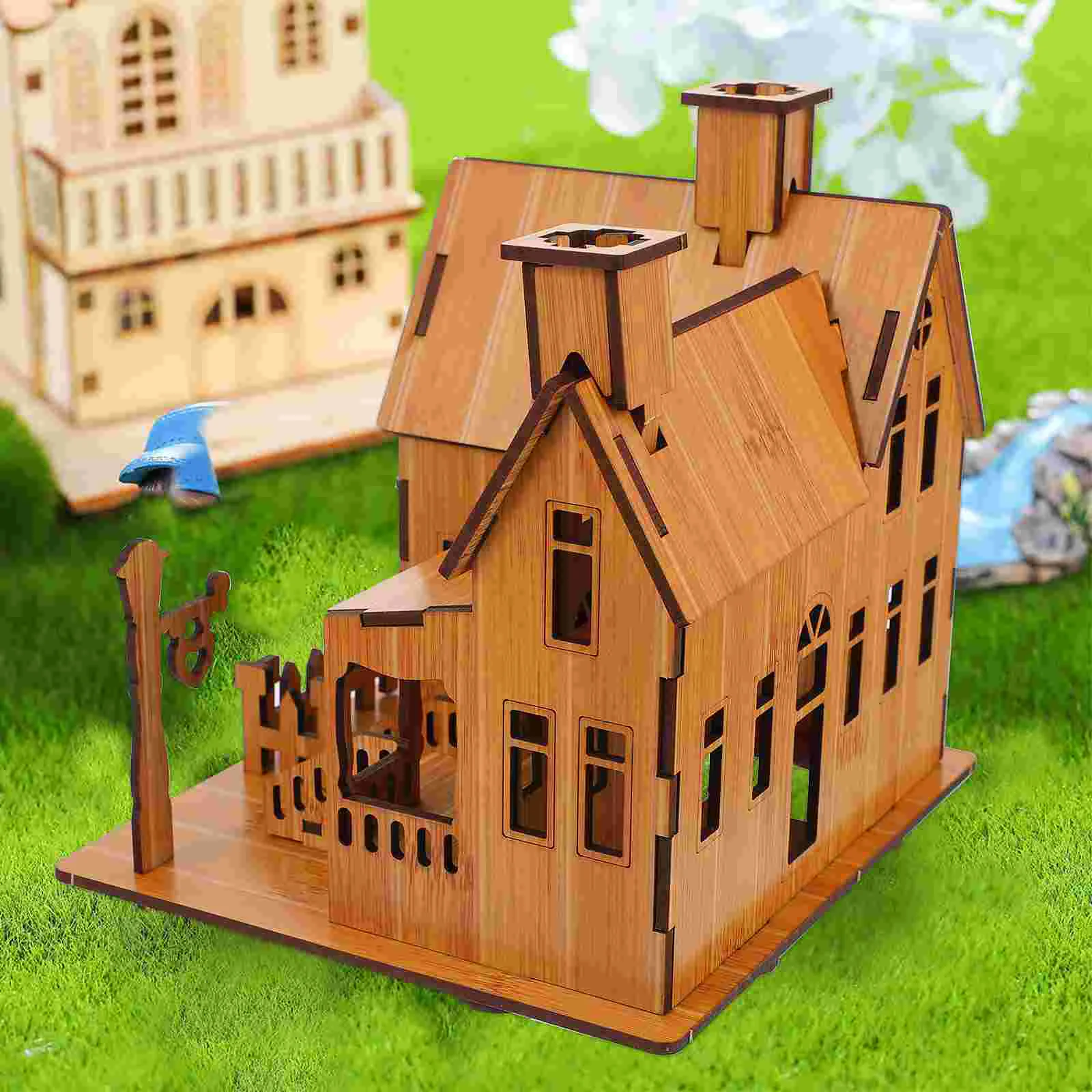 Creative Jigsaw Toy 3d House Puzzle Toys Kids DIY Rural Puzzles Diorama Assemble