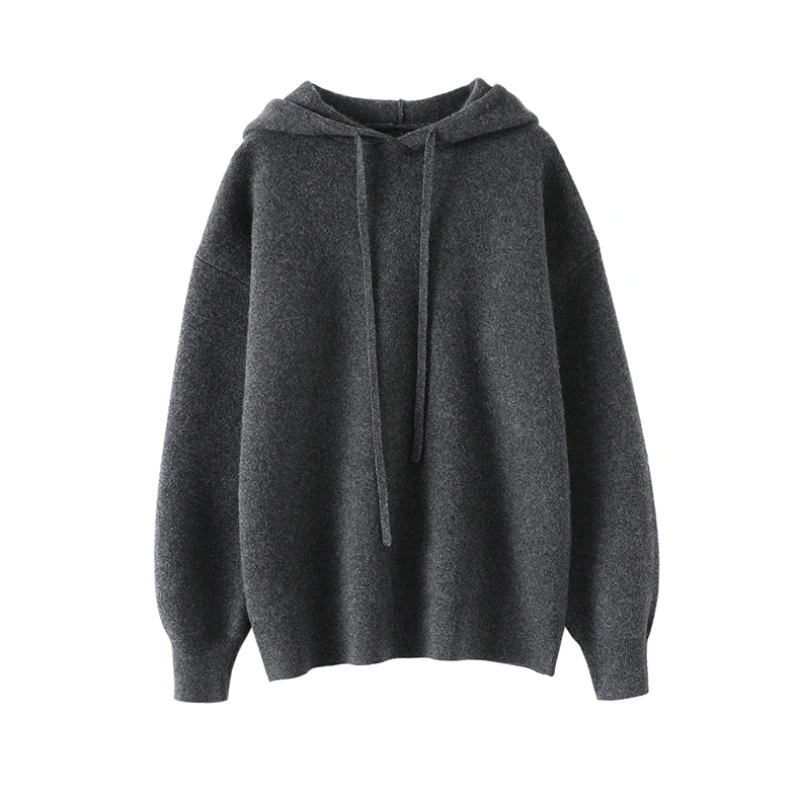 Thick Hood Sweashirts Women Knit Luxurious Cashmere Sweater Women Design Winter Warm LOOSE  Korean Fashion  Tops Women 2022