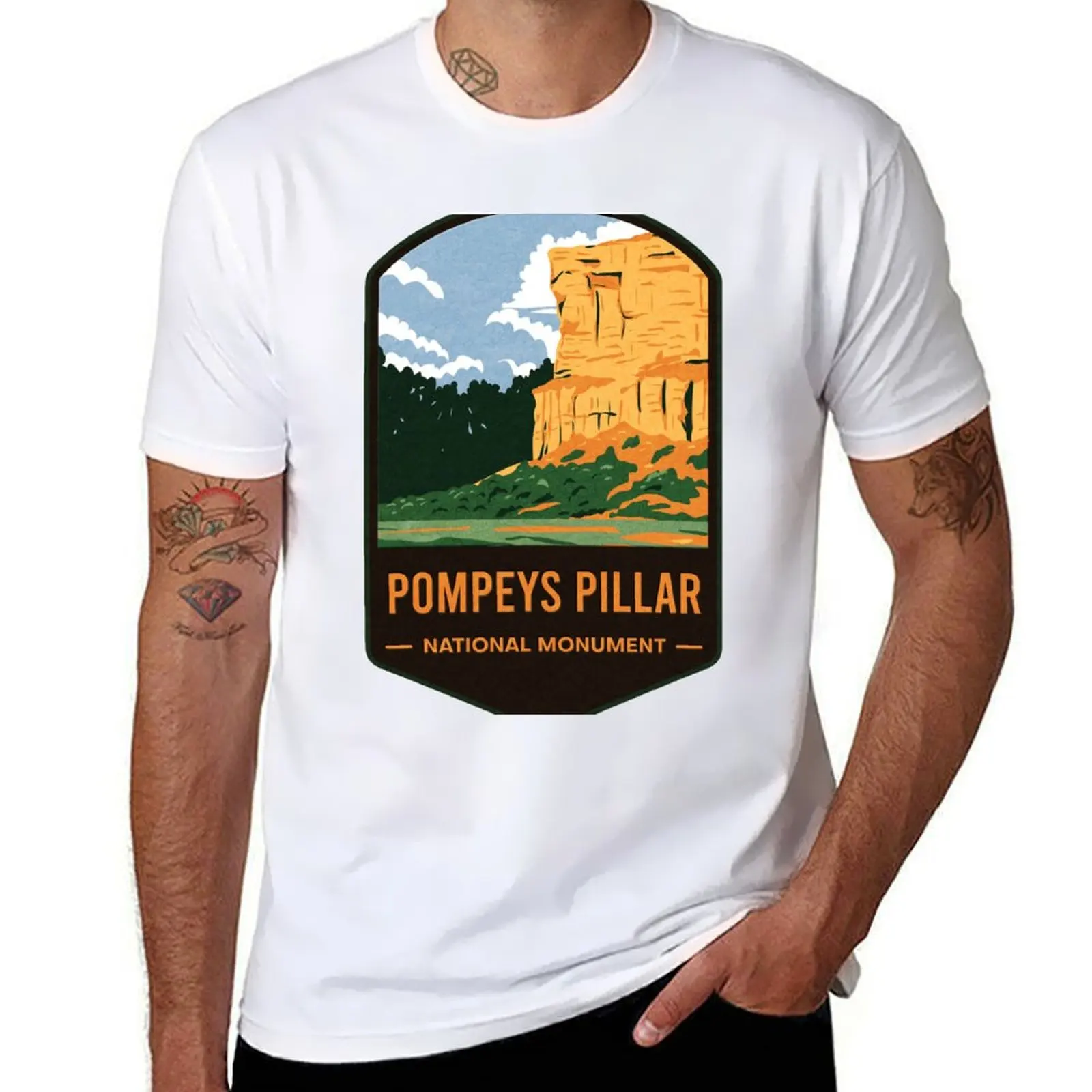 

Футболка Pompeys Pillar National Monument, мужская футболка, роскошные мужские футболки, хлопковая мягкая футболка
