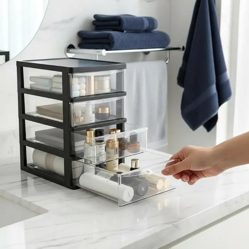 2/3/4/5 Layers Plastic Stackable Drawer Jewelry Packaging Storage Multi‑Layer Shelf Jewelry Ring Earring Craft Container Case
