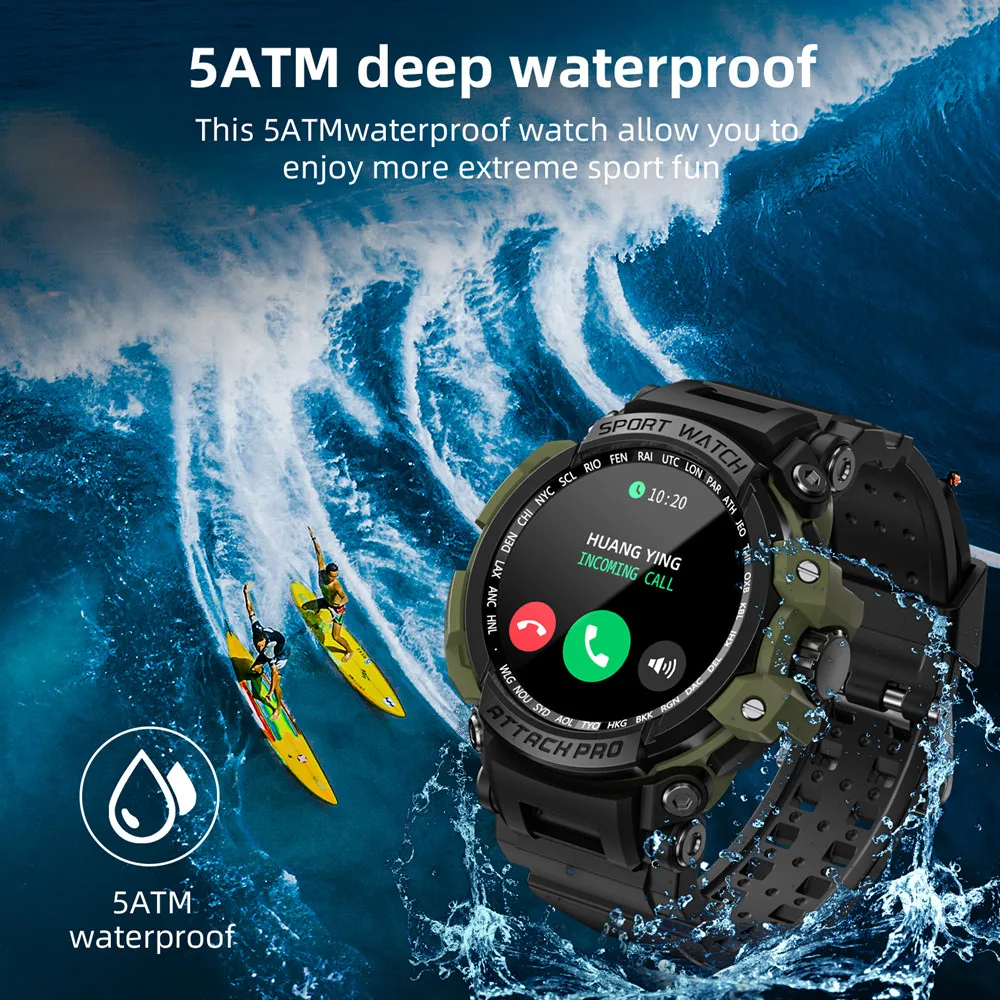 LOKMAT Brand New ATTACK Pro Sport Smart Watch Bluetooth Calls Watches 5ATM Waterproof Fitness Tracker Heart Rate Monitor 2023