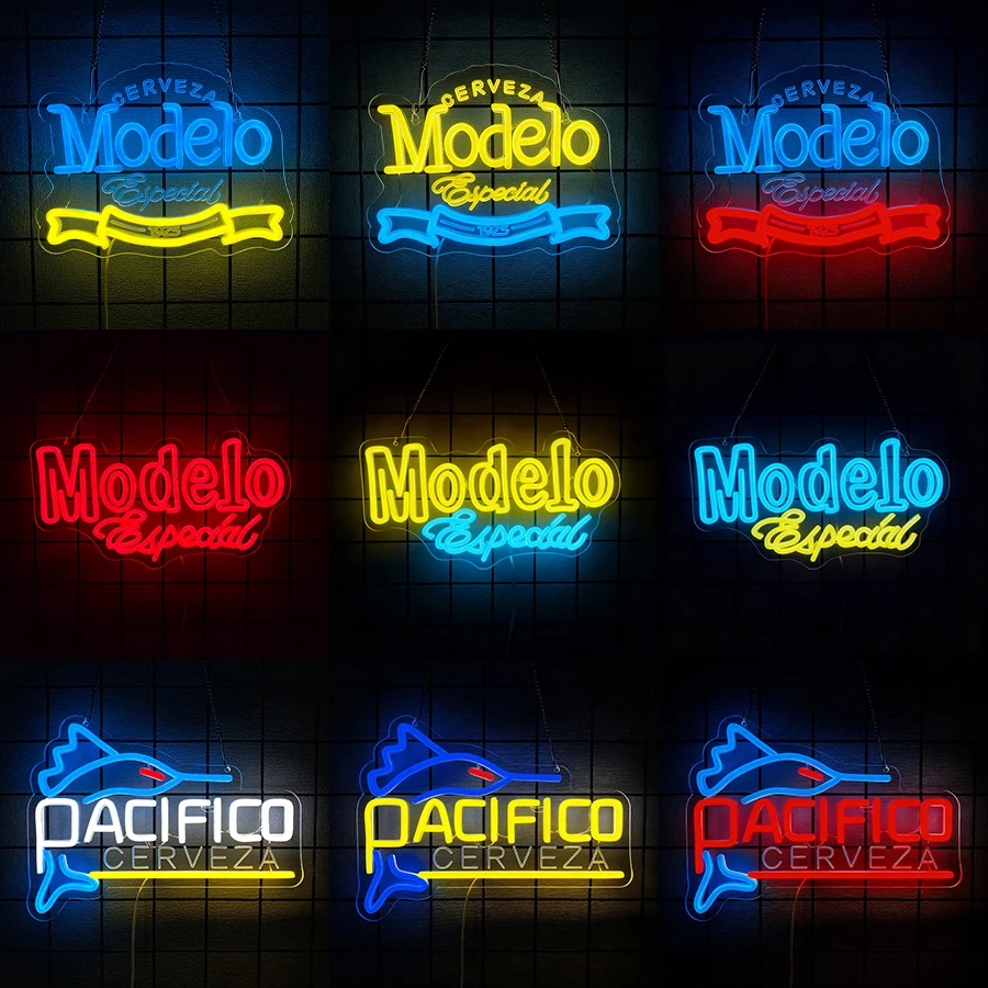 Model Neon Sign for Wall Decor,Beer Bar LED Lights Signs for Man Cave Bedroom Home Shop Pub Bistro Party Hotel Gifts,USB Powered