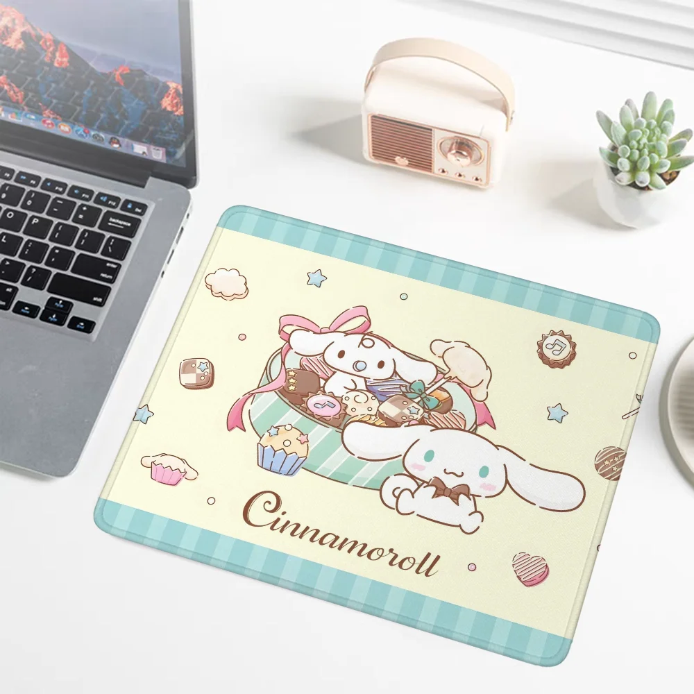 Alfombrilla de ratón Cinnamoroll Sanrio para teclado, alfombrilla pequeña para escritorio, accesorios para juegos de Pc, ratón inalámbrico lindo para computadora de escritorio