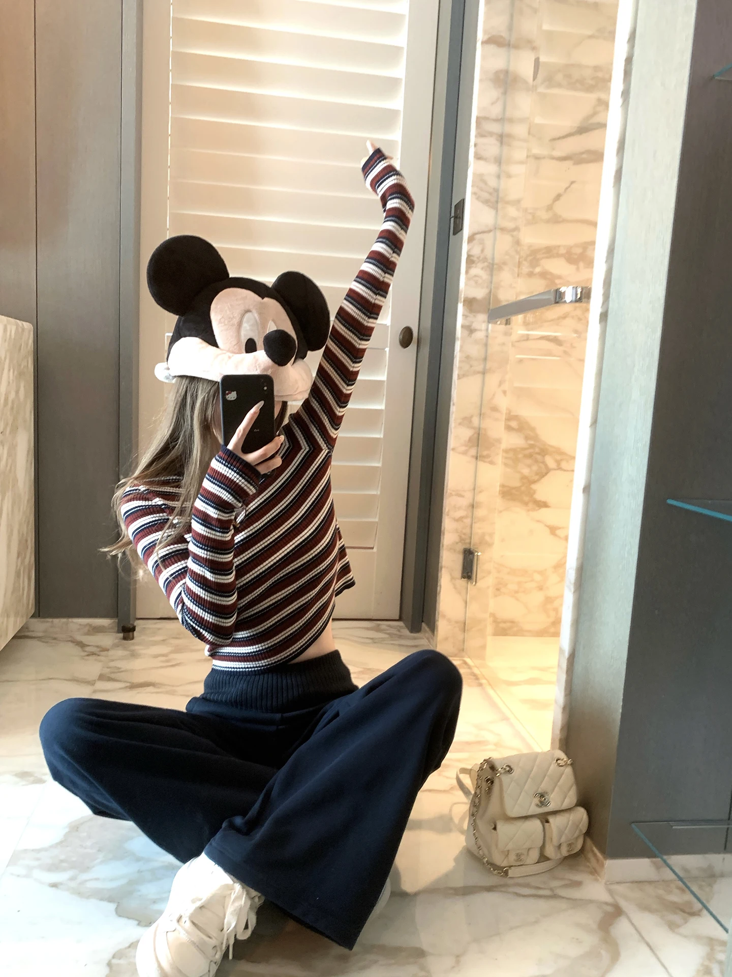 

Miu Series Women's Knitted Wool Sweater ort Loose Fit Spring Stripe Pattern round Ne Long Sve Casual Sle Top