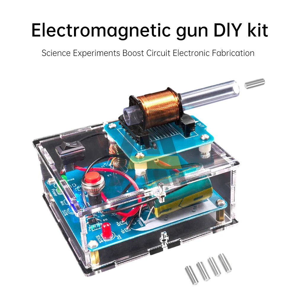 

Electric Magnetic Transmitter DIY Electronics Kit Mini Voltage Converter Module Electromagnetic Launcher Soldering Projects Kits