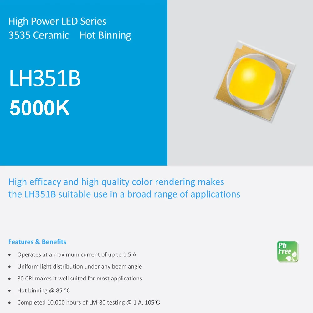 

Samsung LH351B 5000K 3535 SMD LED 3V 5W 20PCS