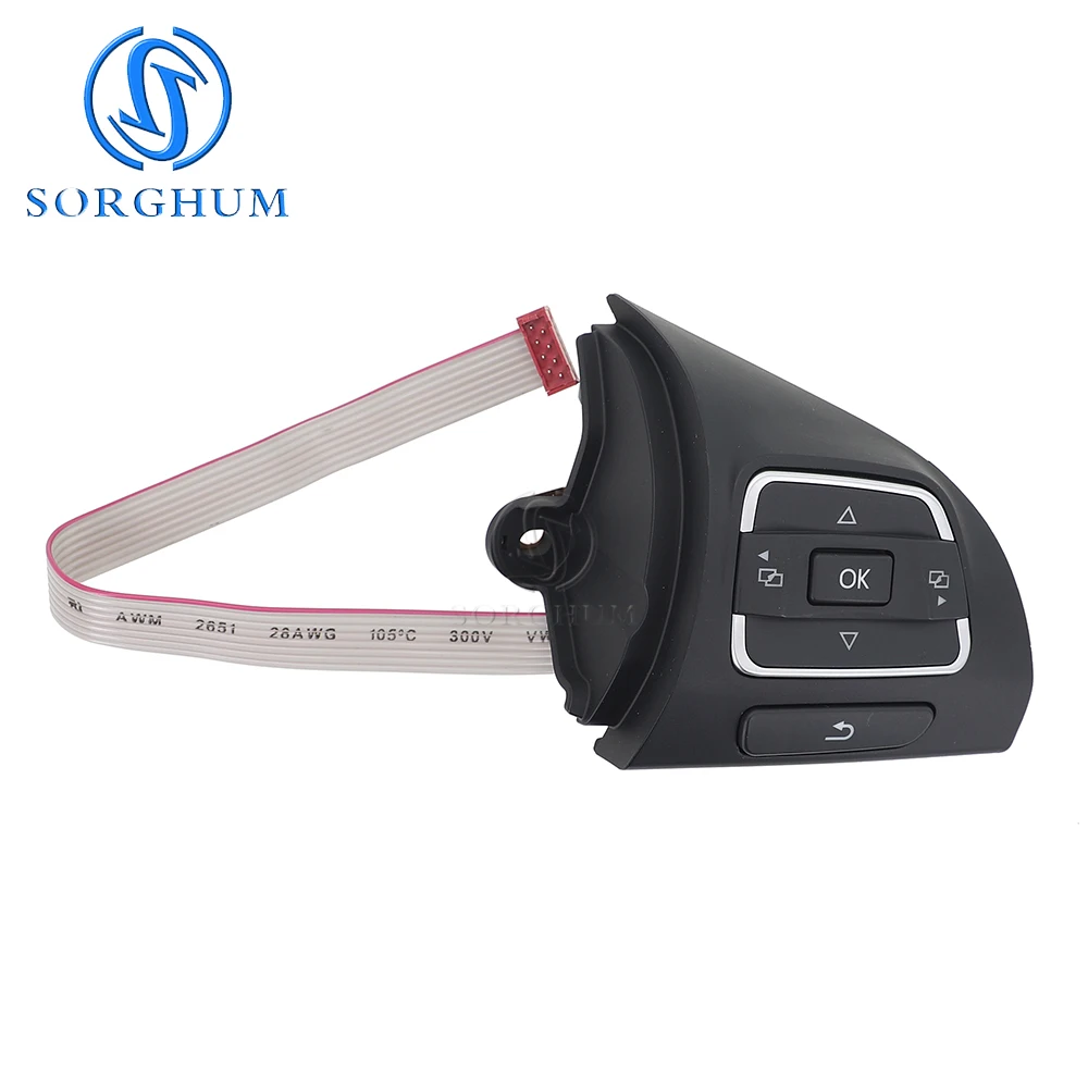 SORGHUM Car Steering Wheel and Multimedia Button Multifunction Switch For Volkswagen Golf MK6 Tiguan Jetta 5C0959537B 5C0959538B