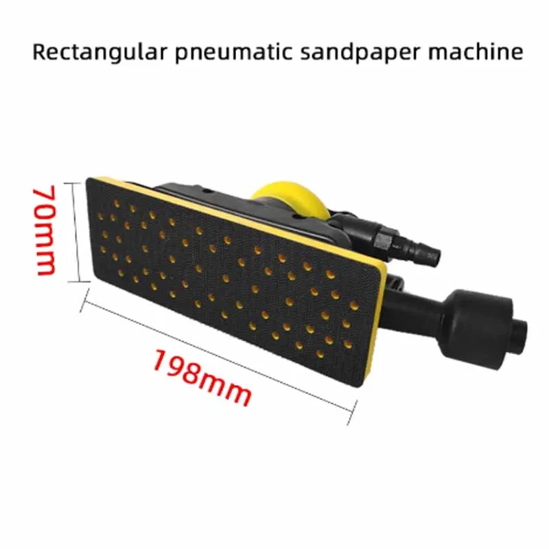

70/198 Rectangular Pneumatic Dry Grinder Car Putty Grinding Head Sandpaper Machine Pneumatic Self-dust