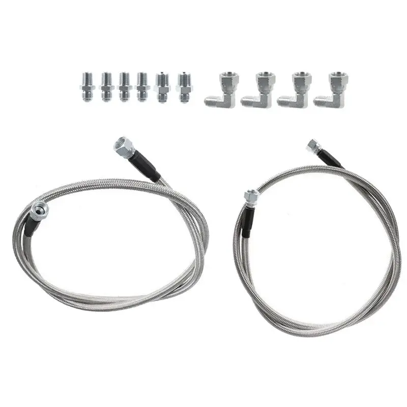 1Set Transmission Cooler Hose Lines SS-Braided 52 Inch Length For TH350 700R4 TH400 4L60E 4L80E Gearbox Parts view 6
