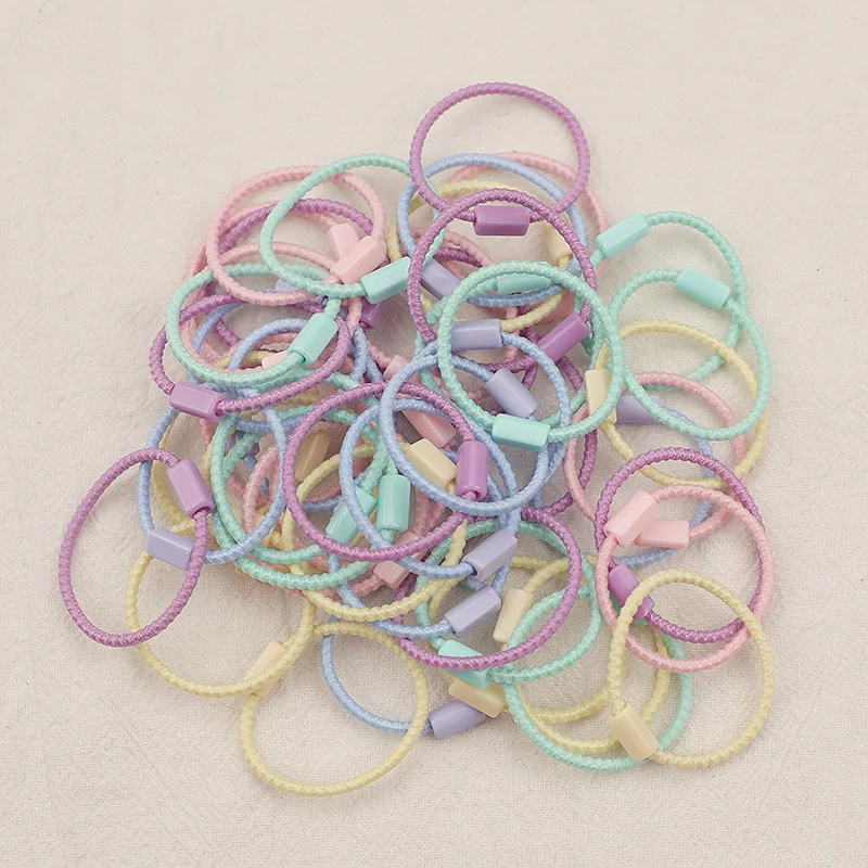 100pcs Basic Hair Elastic Rubber Band Children Girls Scrunchies Headband Ponytail Holder Gum For Hair Soft Hair Accessories