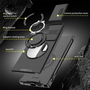 Casing Ponsel Dudukan Magnetik Pelindung Kamera Geser untuk Samsung S24 S23 Plus S21 S22 Ultra S20 FE A54 A23 A15 A14 Penutup Pelindung 12 penjualan terbaik samsung z flip4 - №