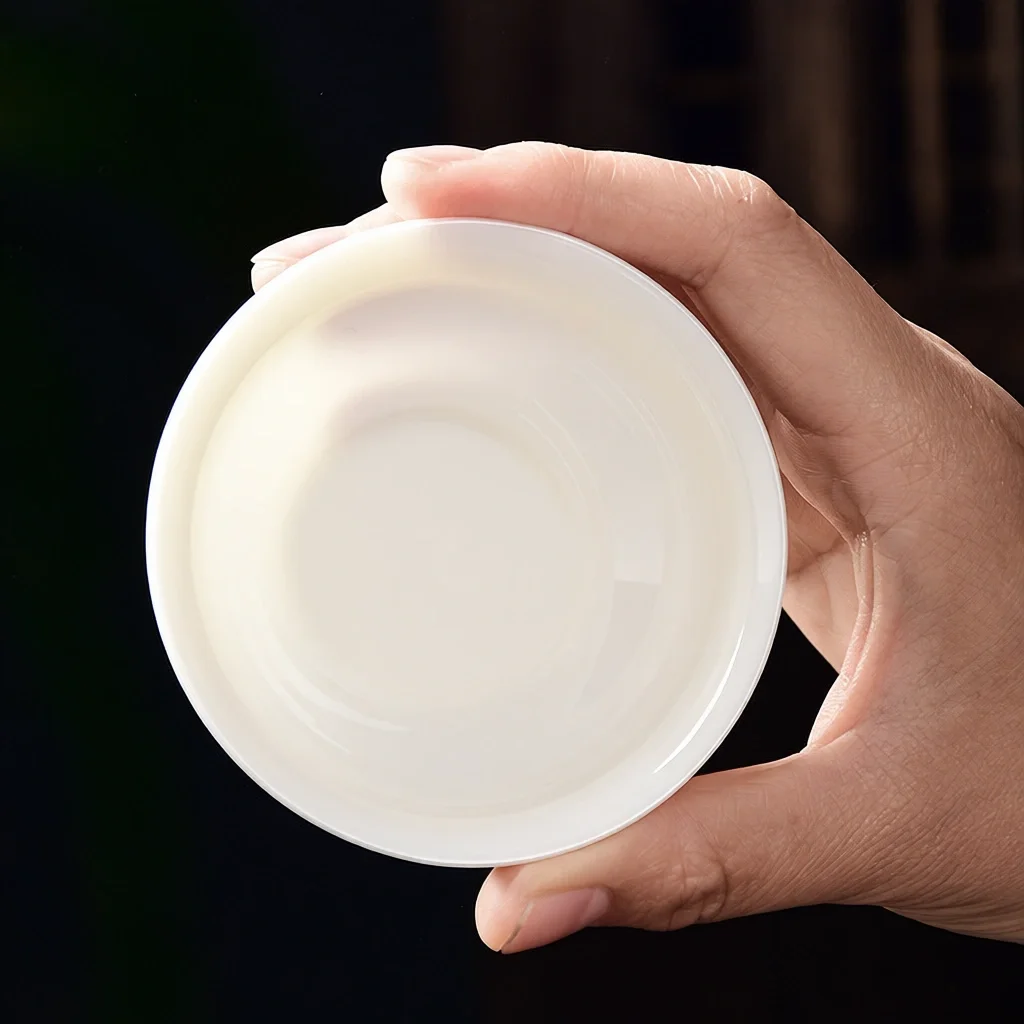 Mutton Fat Jade Pure White Tea Leakage White Porcelain Kung Fu Household  Set Tea Filter  Ceremony Accessories Customized