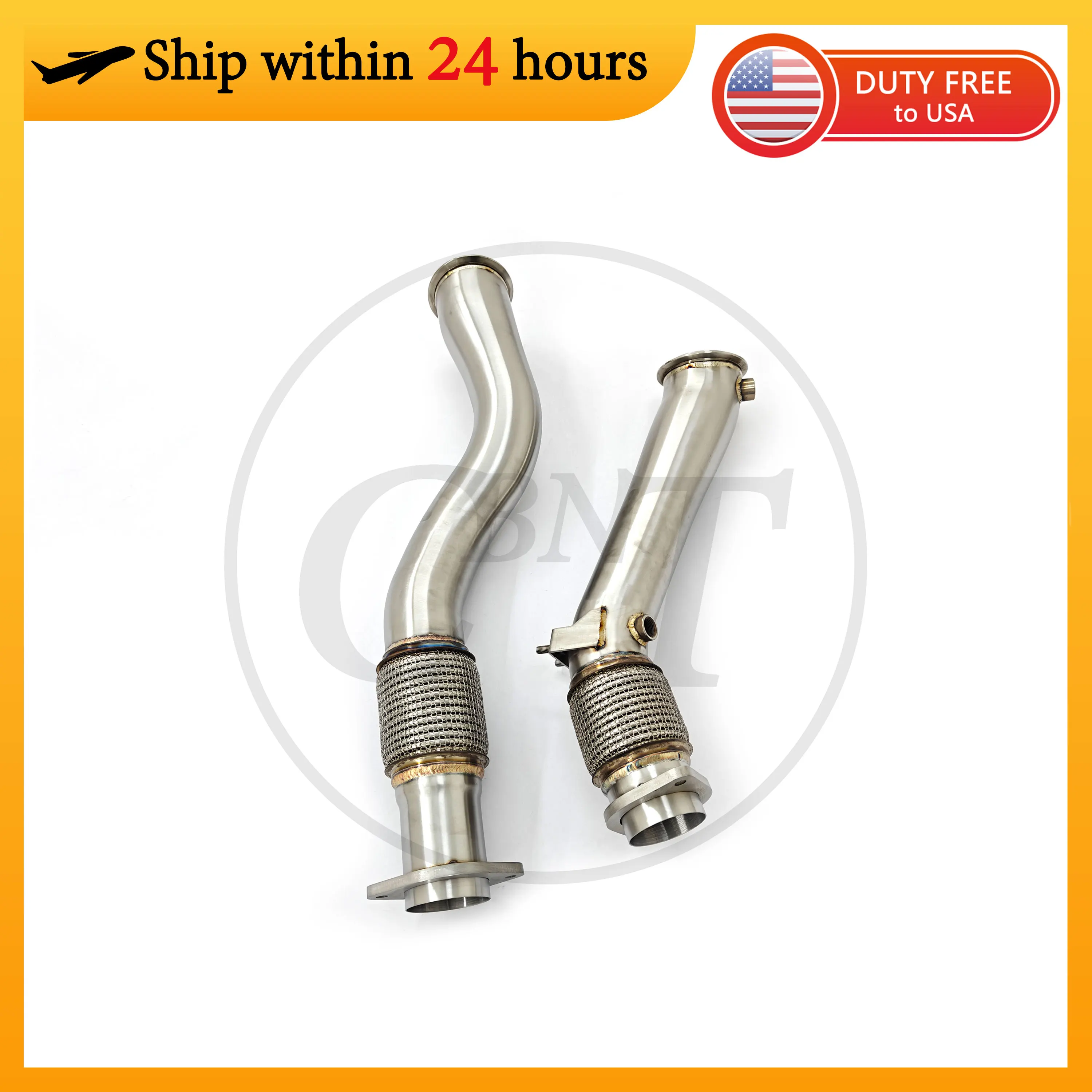 

CBNT for BMW X3M F97 X4M F98 S58 3.0T Catless Downpipe Diameter From 3.5inches to 3inches to 2.75inches Exhaust Systems