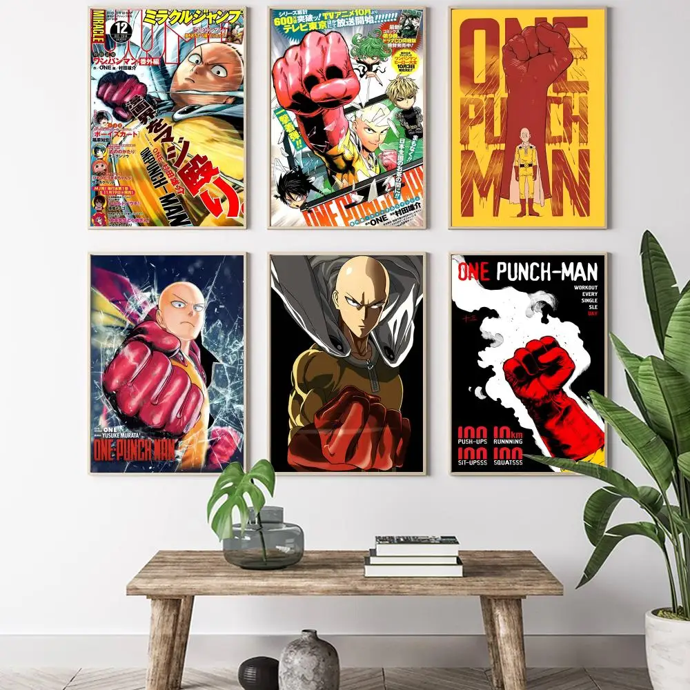 ملصق قماشي لخط الرسوم المتحركة One Punch Man Saitama: تجعد مجاني مقاوم للماء ومتين لجميع الفضاء لتزيين الحائط #2