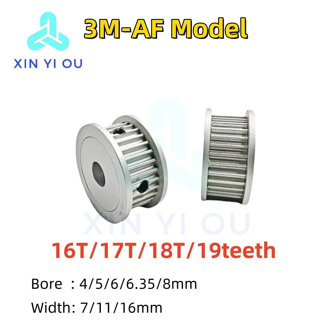 HTD 3M Timing Pulley  16T/17T/18T/19 teeth-AF Type Bore 4/5/6/6.35/8mm  Belt Width7/11/16mm 3M Synchronous Wheel