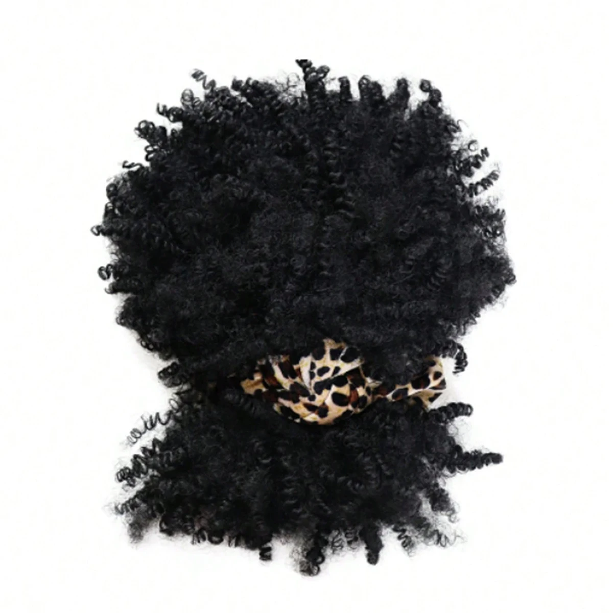 Black Headband Wigs For Women Afro Kinky Curly Wig With Synthetic Short Hair Wigs With Headband Attached Headwrap Wigs image 5