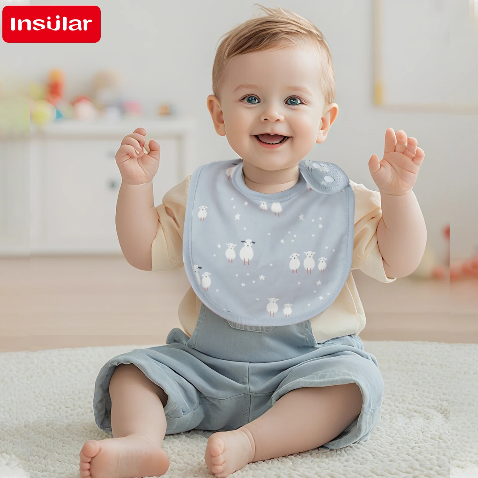 

5 шт./компл. детское полотенце для слюны, легко протирается, детские нагрудники из 100% хлопка, U-образная детская ткань для еды, водонепроницаемая, против плевков, 1 год