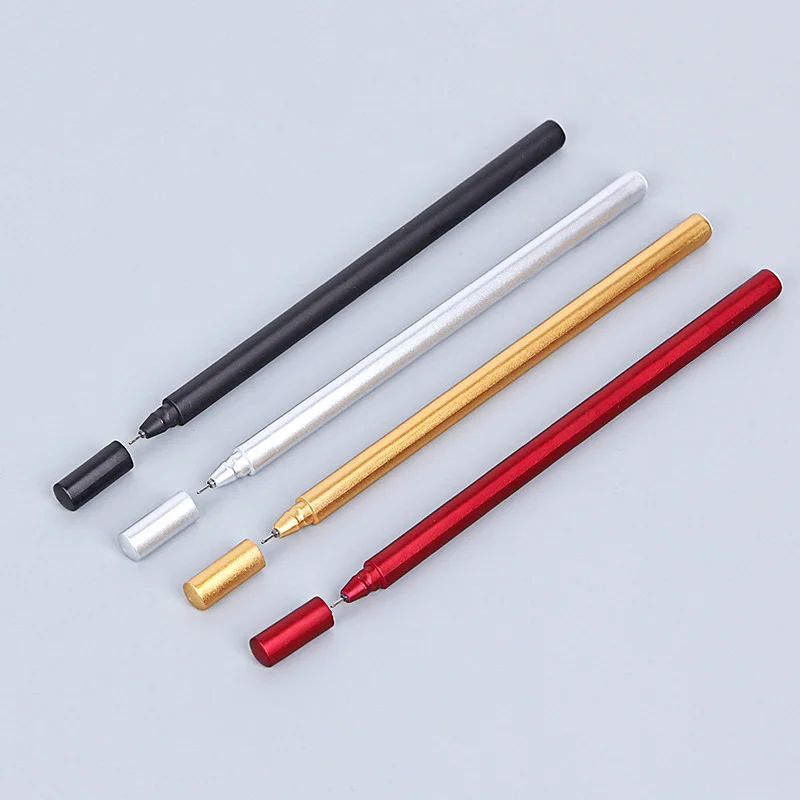 

12/60 Pcs Imitation Metal Texture Hand Neutral Pen Creative Fountain Gel Pens Set Student Black Signature Korean Stationery