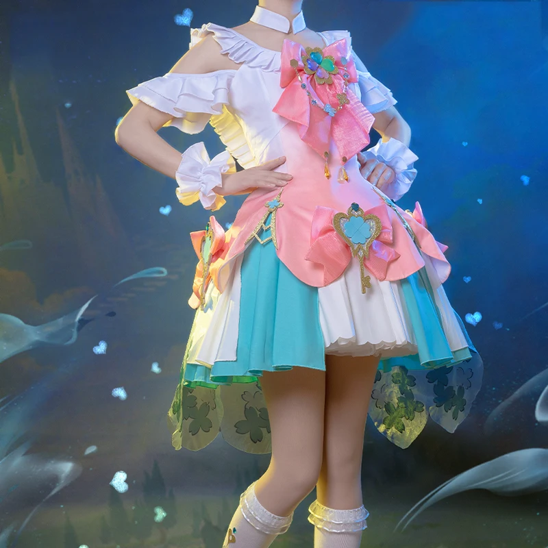 Hot Game Arena of Valor cos Yao Valentine's Day New Skins time of prayer deer elf cosplay fairy  women costume dress H