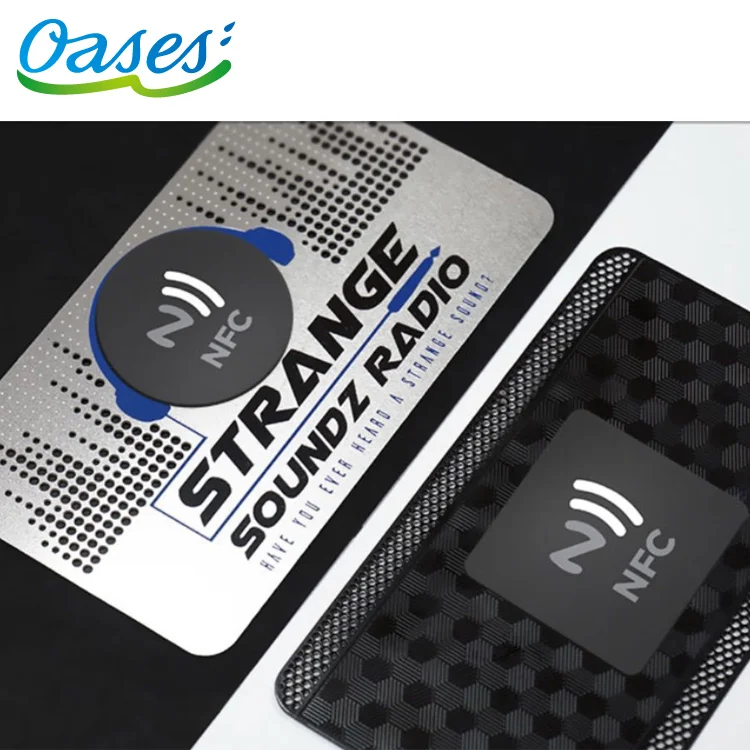 Customized query Customizable Blank RFID-enabled  NFC Interaction Matte Black Metal Business Cards With Precision Cutting Holes