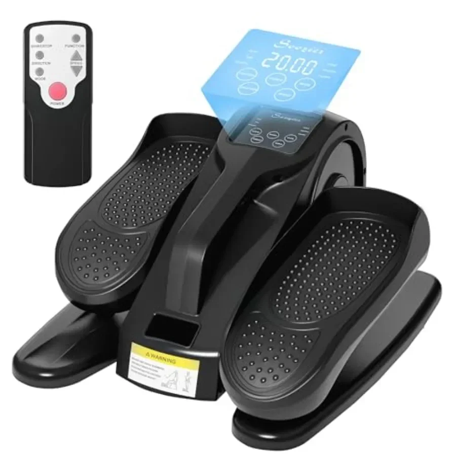 Under Desk Elliptical Exercise Machine for Home Office Use, Steel Frame, Black, Quiet Magnetic Resistance with Remote Control L