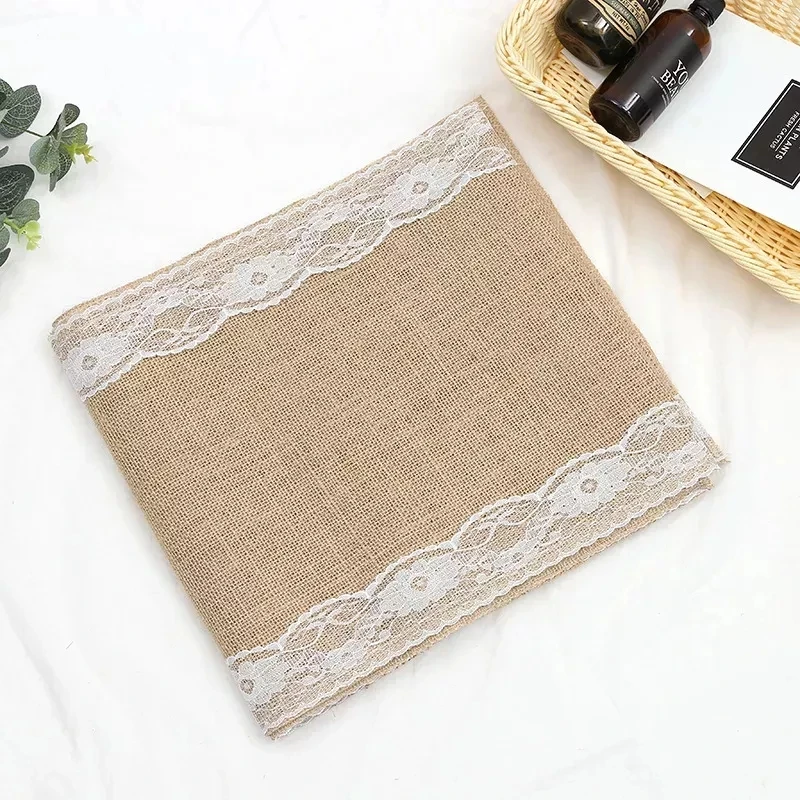 Lace Flower Linen Table Runner Used For Wedding Decoration Home Decoration And Party Using Embroidery Technology Tablecloth