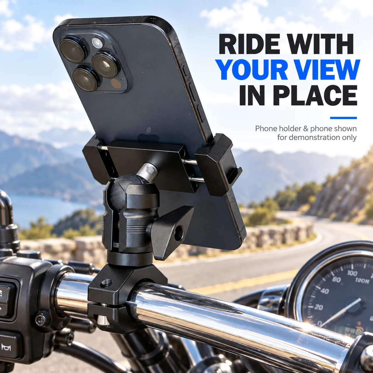 SOARSHOT 1 Inch Ball Handlebar Clamp Mount Single Socket Arm for Motorcycle Bike Phone Holder Camera GPS 22-32mm Round Bar