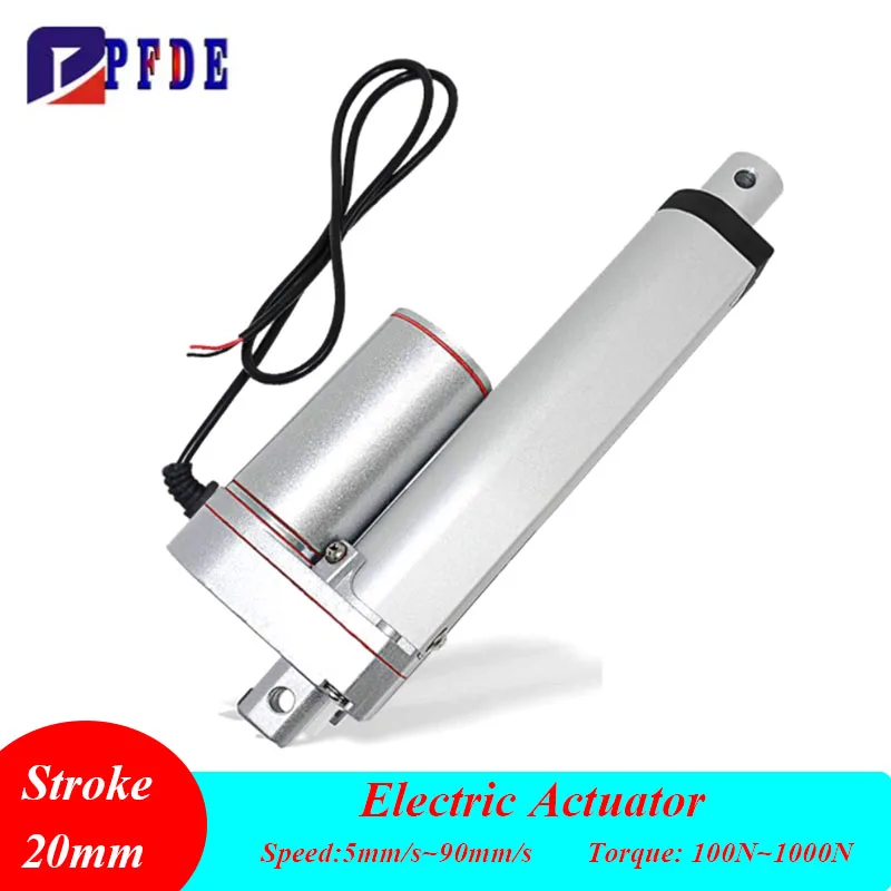 

Ход поршневого линейного привода 20 мм, 12 В, 24 В, линейный двигатель для солнечного трекера, 100/150/200/300/500/700/900/1000N