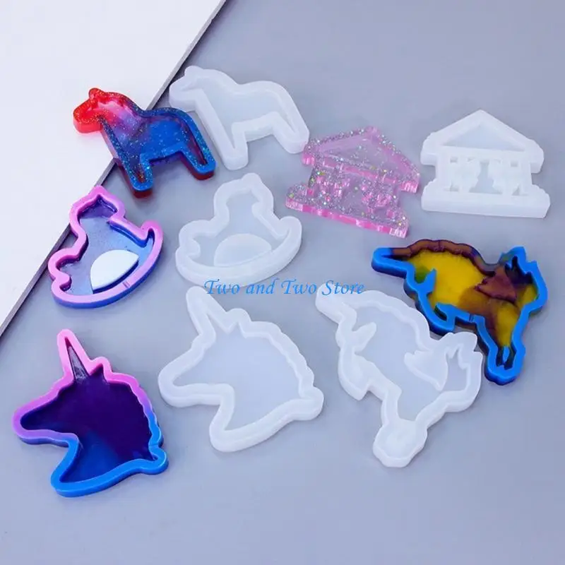 

HX6F 36pcs Animals Silicone Mold Epoxy Resin Mold DIY Jewelry Pendant Tools Keychain Mold Crafts Making Supplies