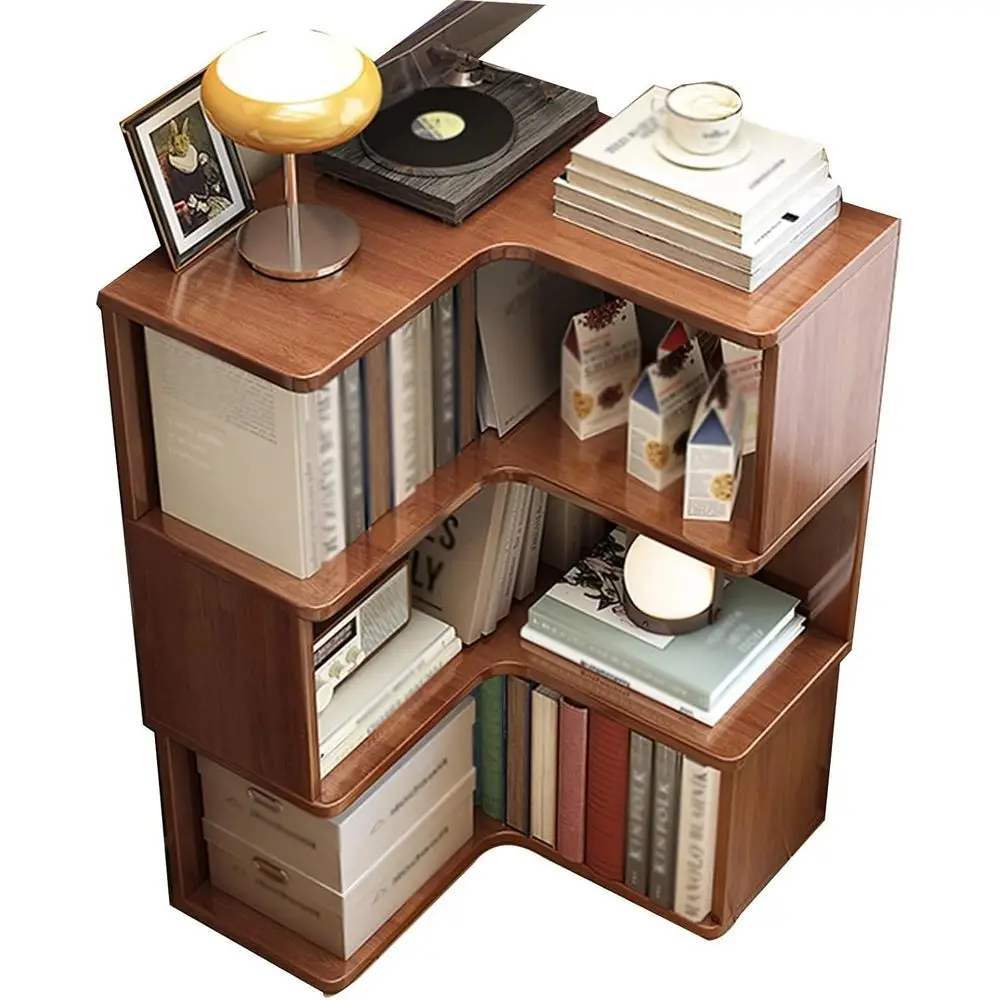 

L-Shaped Corner Bookshelf, Open Storage Unit, Ideal for Plants and Bathroom Organization (90cm)