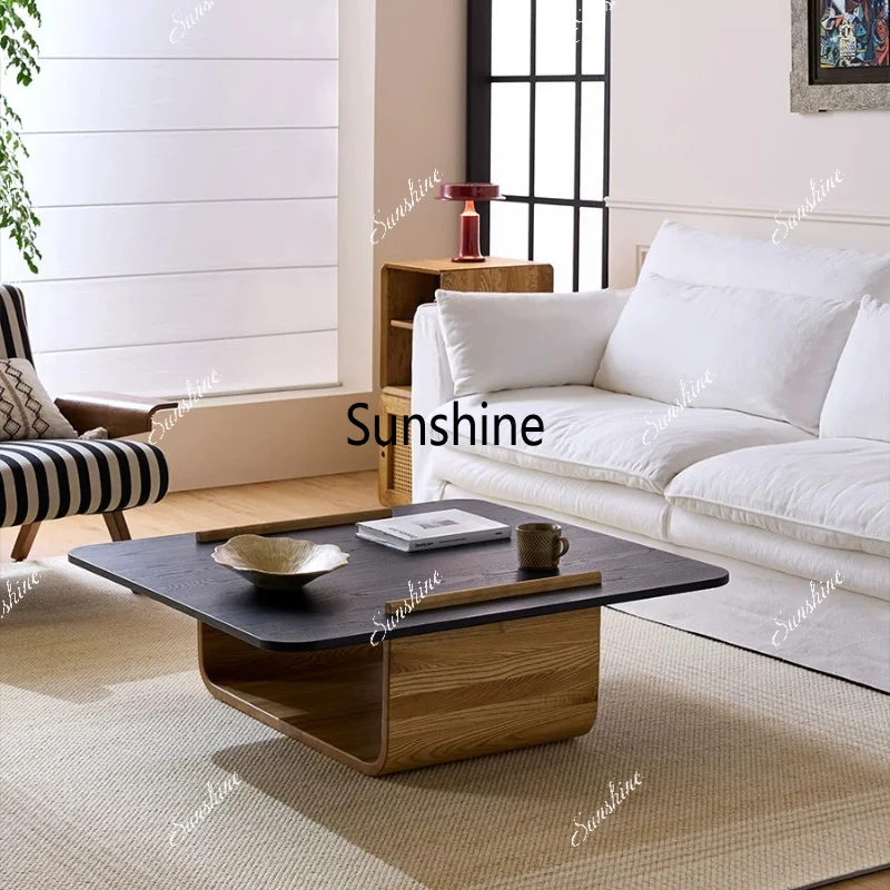 Solid wood medieval living room tea table Small apartment household living room coffee table