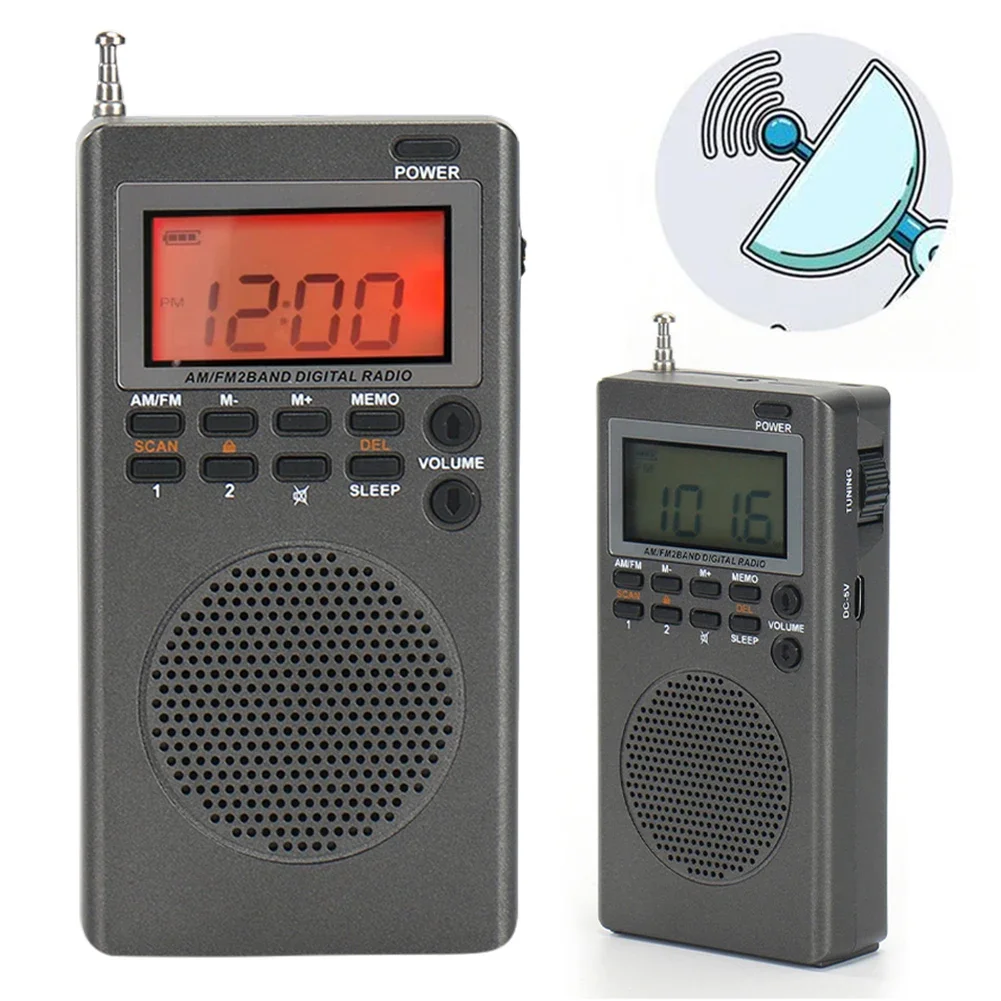 

Портативное AM/FM-радио, карманное транзисторное радио с встроенным динамиком, цифровое радио с отличным приемом, работает от батареек, для прогулок и бега.