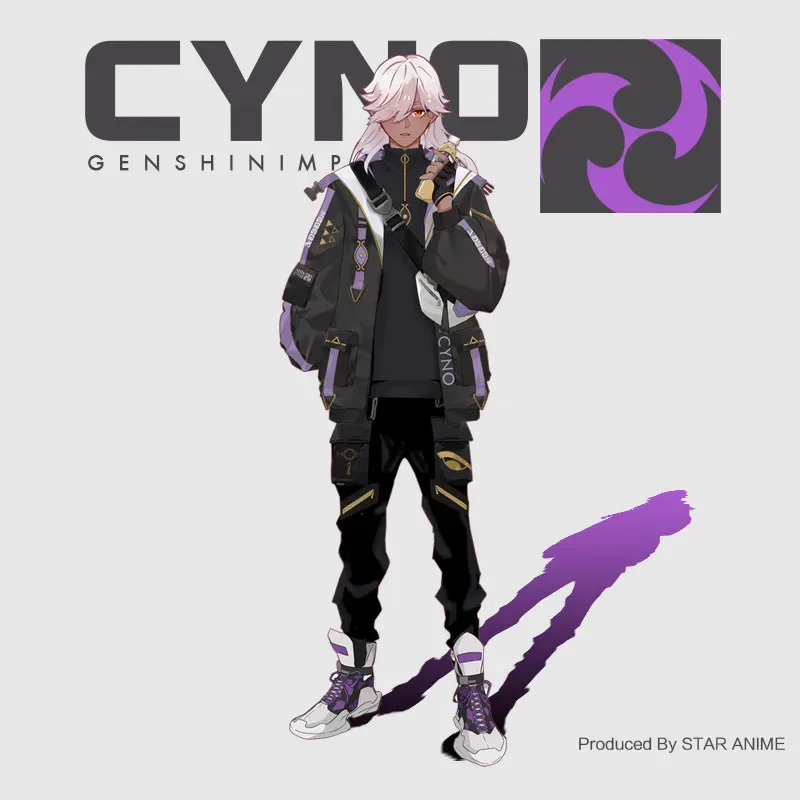 Anime Genshin Impact Cyno Cosplay Cool Tops Coat Harajuku Casual Hoodies Sweatshirt Springs Autumn Unisex Loose Jacket Pants