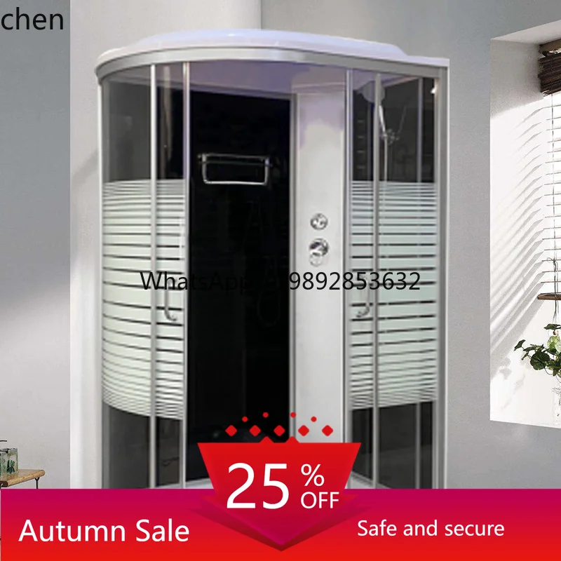 

Shower room bathroom integrated bath room household bath room wet and dry separation arc fan glass partition