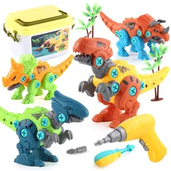 Children's Combination Building Block Toy Disassembly And Assembly Dinosaur Montessori Screwdriver Educational Model Toy