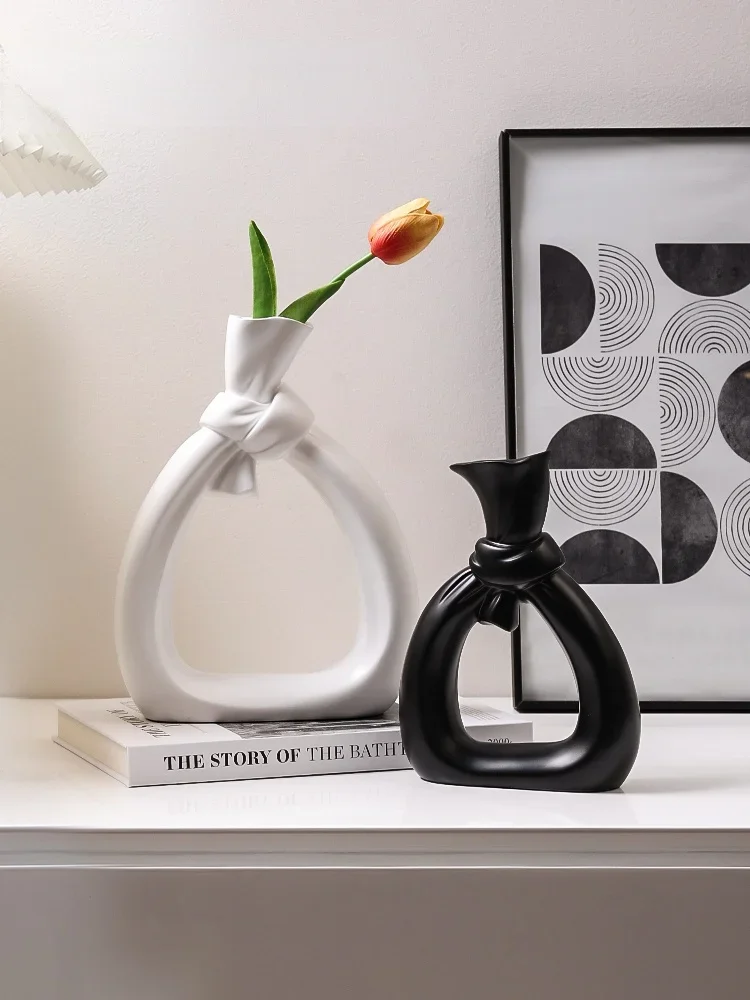 Special-shaped Ceramic Vase Arrangement Room Table Decoration Abstract Bow Tie Porcelain Crafts
