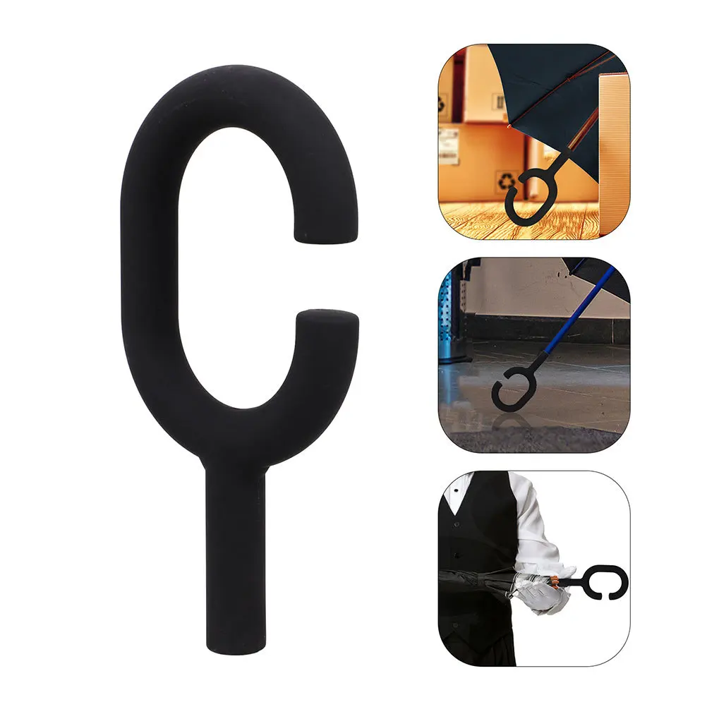 

2Pcs C-Shaped Umbrella Handle Replacement Comfortable Curved Grip for Folding Rain Umbrella Easy Install Universal Fit