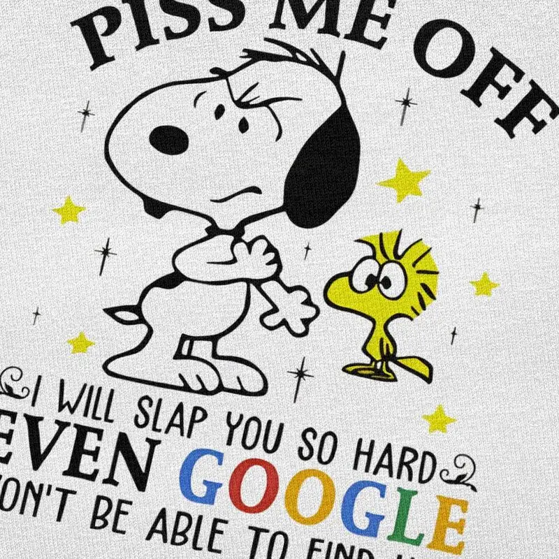 Custom Cool Cute Cartoon Snoopy T Shirt Men Short Sleeves Pure Cotton T-shirt Tees Fashion Tshirts