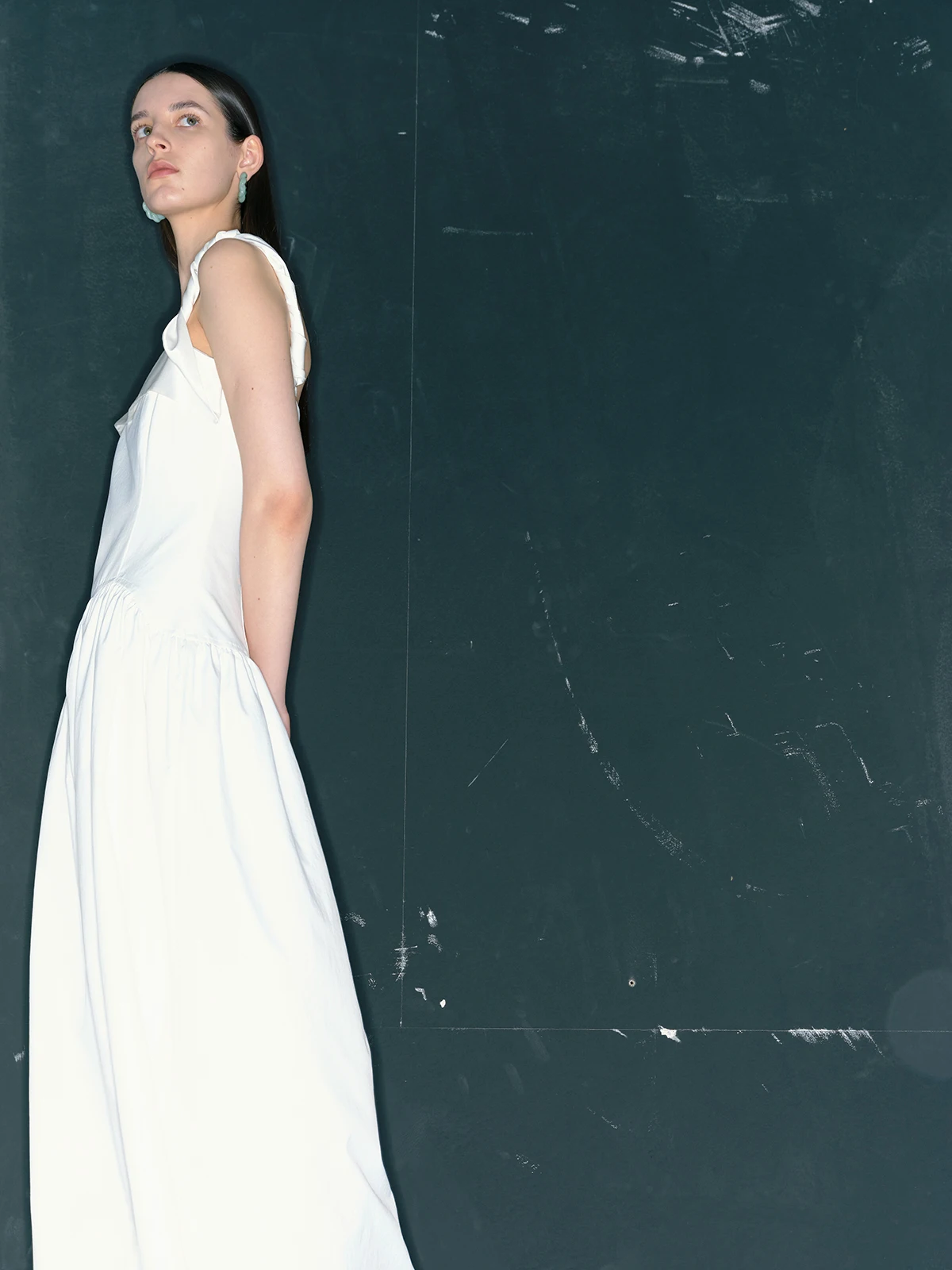 Ele Original Design Dry Sa Strapl Waist-Cinching Gown Summer Season One-Oulder Skirt Polyester Fiber-image