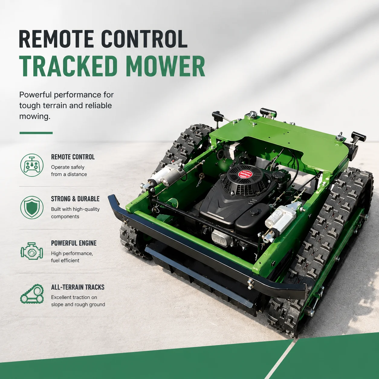Remote Control All Terrain Lawn Mower Crawler Grass Cutter for Steep Slope Grass Cutting