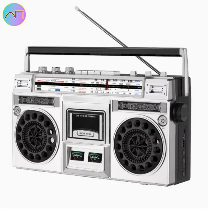 

Portable 550 Old School Acrylic Stereo Tuner Player Speaker Cassette Boombox With Fm Radio