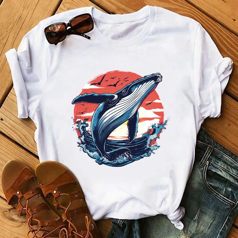 Cartoon Fish Marine Animals Dolphins whales Patch for Clothes Heat Transfer Appliques Thermo Stickers Iron on Vinyl for Clothes