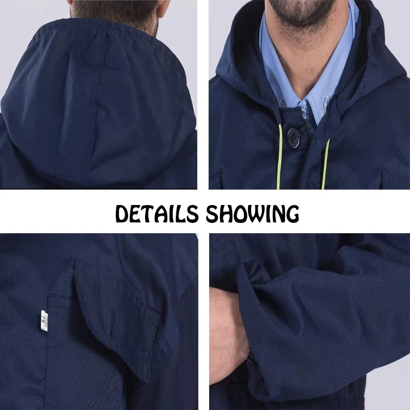 Tute da lavoro da uomo Abbigliamento da lavoro per riparatore con cappuccio e uniformi da lavoro multitasche