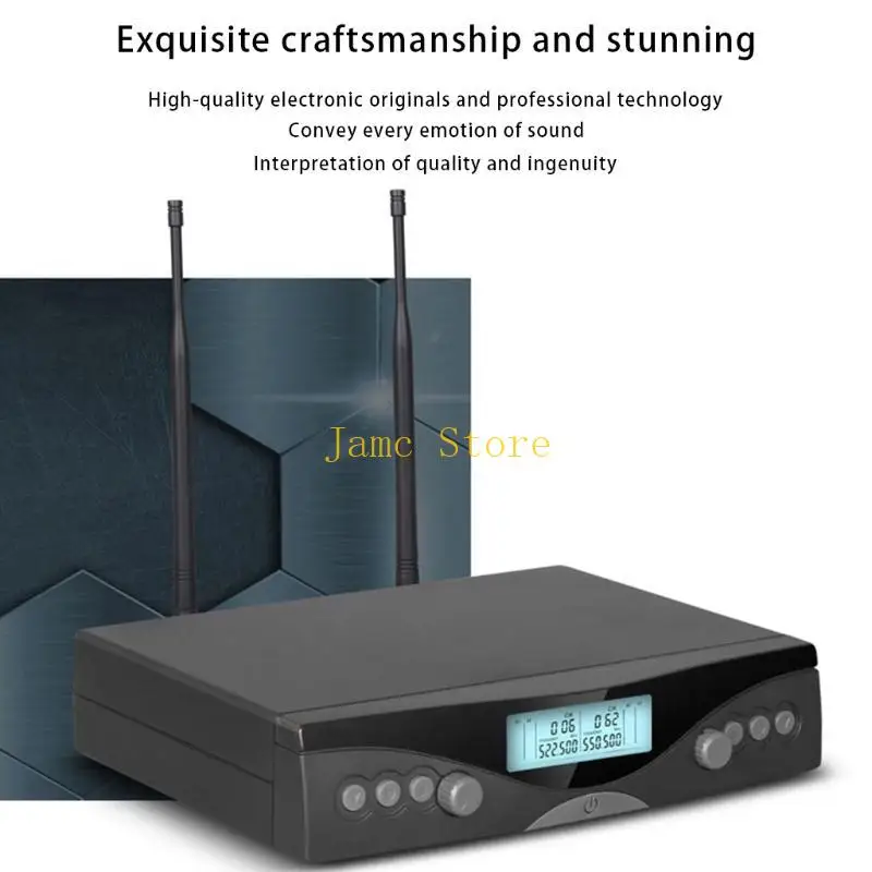 LX0B Professional Wireless Microphone System Dual Channel Automatic Handheld Mic Home