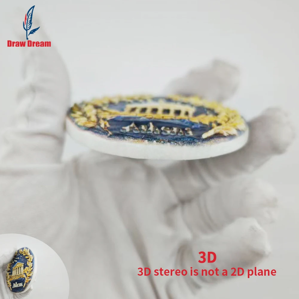 1Pc Athens Creative 3D Embossed Refrigerator Magnet World Travel Souvenir Collection Suitable for Home and Office Decoration, Personalized Exclusive Travel Souvenir Magnetic Refrigerator Magnet, Home Decoration, Kitchen, Room, Office, Cabinet Crafts, Gifts, Holiday Souvenirs, Exquisite Small Gifts