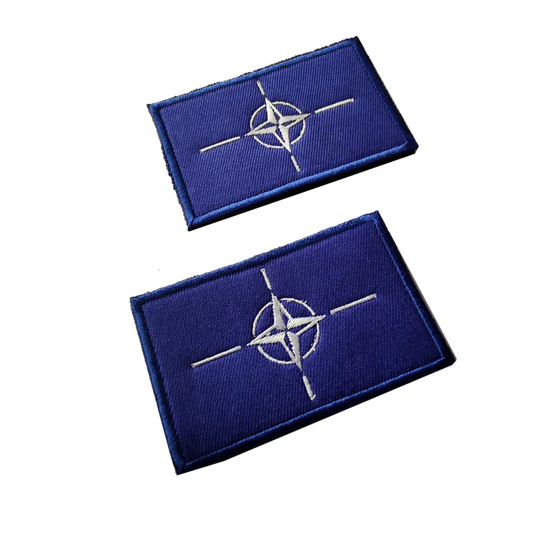 OTAN NATO Flag hafty haczyki i pętelki ubrania odznaka opaska na ramię plecak naklejki entuzjasta militariów taktyczna torba wojskowa aplikacje