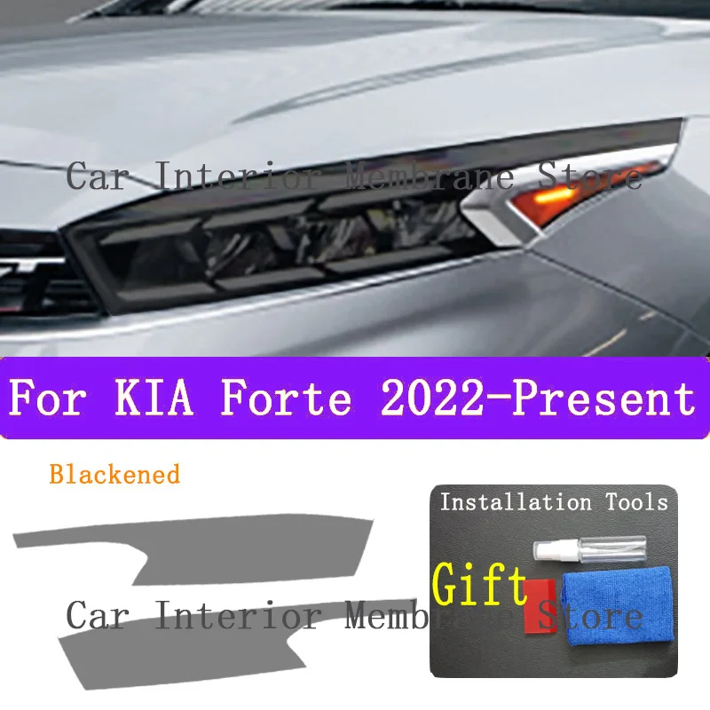 For kIA Forte 2019 2020 2021 2022 Car Exterior Headlight Anti-scratch Front Lamp Tint TPU Protective Film Repair Accessories